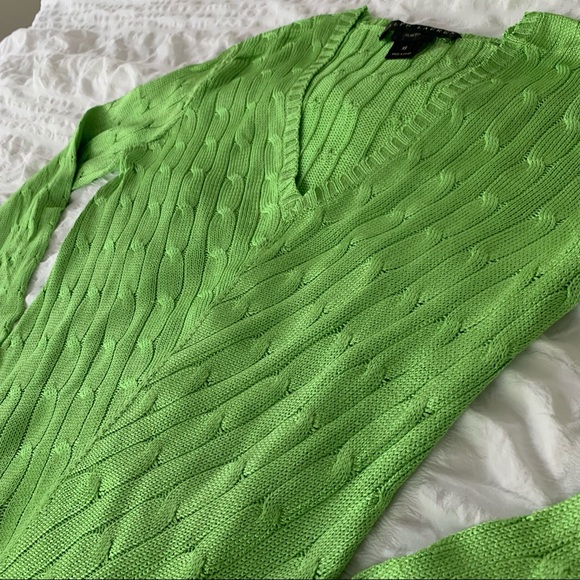 Ralph Lauren 100% Silk Sweater Lime Green - Picture 3 of 9